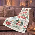 thumbnail image 6 of Printed Flannel Throw Blanket with Thankful Holiday Snowman Scene Mittens Box Christmas Present, 6 of 9