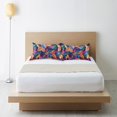 thumbnail image 6 of Yayeee Pillowcase King Size Set of 2 Satin Wrinkle Resistant Envelope Pillow Case, Colorful Art Leaves Pattern, 6 of 8