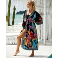 thumbnail image 2 of Boho Kimono Cardigan for Swimwear Women Plus Size Beach Cover ups Lightweight Summer Jacket Bathing Suit Coverups Long Sleeve Vacation Outfits Tunic Bath Robe, 2 of 11