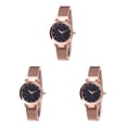 thumbnail image 4 of Reloj Inteprter Star Sky para mujer correa de malla cuarzo analógico oro rosa, 4 of 6