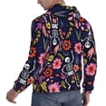 thumbnail image 6 of Wukai Dancing Skeletons Floral Garden Print Men Hoodies Fleece Sweatshirts Long Sleeve Sweaters Pullover Fall Outfits Winter Clothes-X-Large, 6 of 7