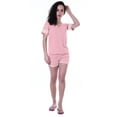 thumbnail image 2 of Moomaya Womens Plain Nightwear Set w/ Shorts Cotton Sleepwear 2 Pcs Nightdresses, 2 of 7