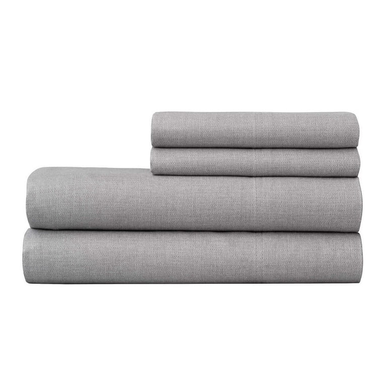 Martha Stewart Cotton-Rich Blend King Sheet Set Grey 4 Pieces