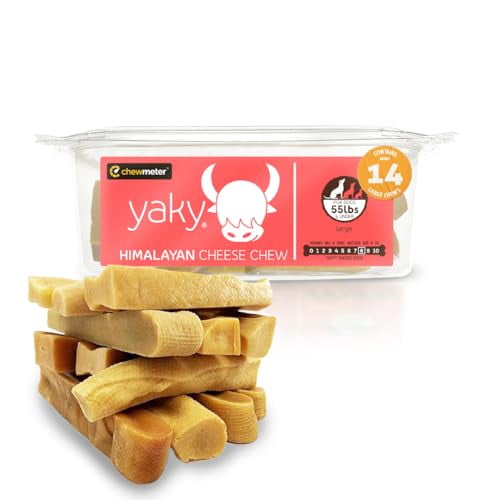 Chewmeter Himalayan Yaky Cheese à Mâcher, 100 % Naturel, Longue Durée, Sans Gluten, Friandises Saines et Sûres pour Chiens, Sans Lactose et Sans Céréales, Riche en Protéines, Sans Taches, Grand, pour Chiens 55 Lb