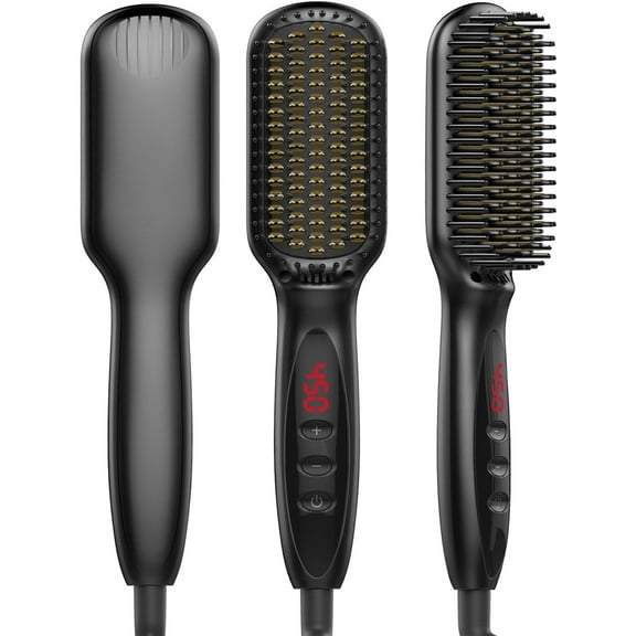 2-in-1 Straightener with LCD Display, Digital, Black
