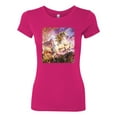 thumbnail image 2 of Unicorn Fanstasy Rainbow Castle Female Slim Fit Junior Tee, Raspberry, 2XL, 2 of 3