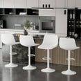 thumbnail image 3 of Hawsaiy Modern Swivel Bar Stools Set of 4, Adjustable Faux Leather Counter Height Chairs with Back for Kitchen Island, White, 3 of 11