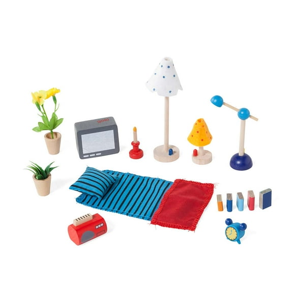 Wooden Dollhouse Accessories Set, Living Room