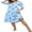 Blue Star-moon, variant on Long Nightgowns for Women 3/4 Sleeve Sleepshirts Loungewear Pleated Casual Sleepwear Loose House Dress