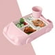 thumbnail image 4 of Juego de vajilla con forma de coche para la cocina y la mesa del comedor. Bandeja de plástico con fibra para niños y niñas, con platos, cubiertos y vaso de agua separados, 4 of 7