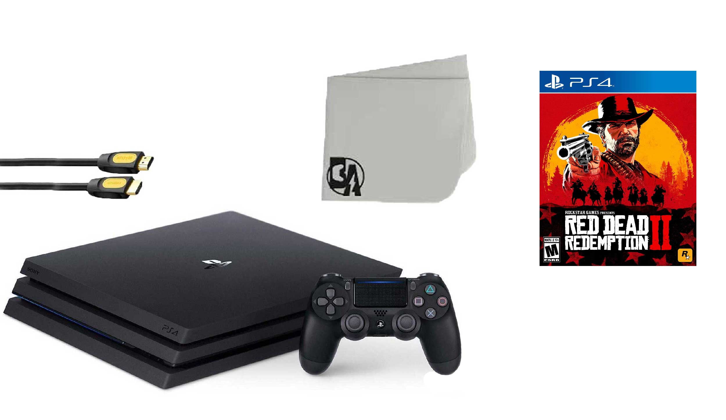 tyve pustes op korrelat Sony PlayStation 4 PRO 1TB Gaming Console Black with Red Dead Redemption 2  BOLT AXTION Bundle Like New - Walmart.com