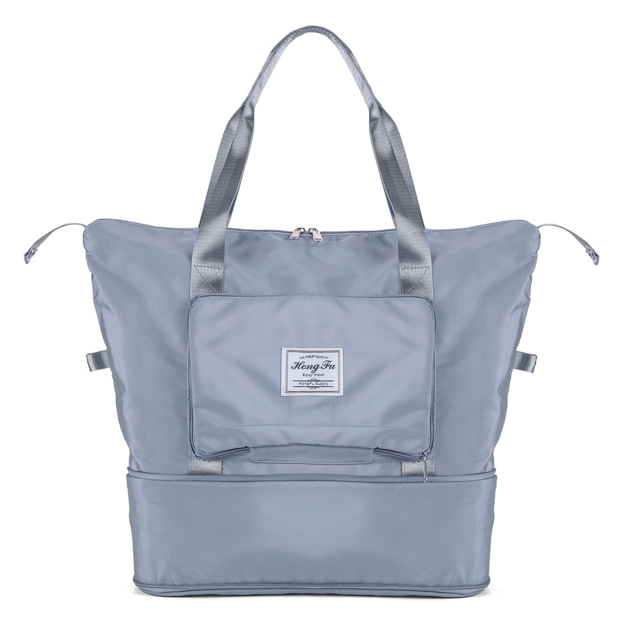 Gustave Women Large Folding Weekender Travel Bag Lightweight Sport Duffle Bags Waterproof Foldable Tote Carry on Luggage - Blue