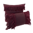 thumbnail image 3 of Stylish Fringe Tassels Decorative Cotton Throw Pillow (Burgundy, 12"x20" Case+Insert), 3 of 3