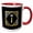 Red/White, variant on 3drose, Letter I- Image of Monogram with Crown and Blue Star- Not Metal Foil, 11oz Two-tone Blue Mug