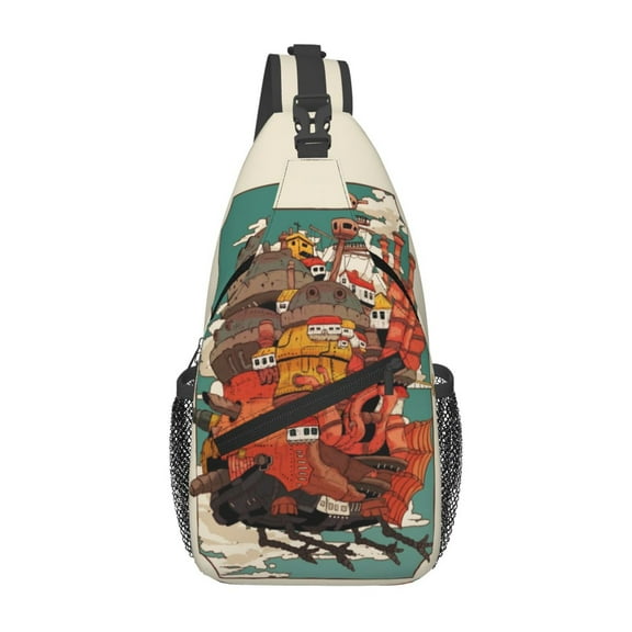 Howl'S Moving Castle Sling Bag Unisex Crossbody Backpack Casual Cross Chest Bag Diagonally Shoulder Chest Pack