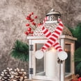 thumbnail image 4 of 6 piezas Mini bufanda roja y blanca de Navidad Rayas navideñas Botella de vino tinto Bufanda de punto Muñeca Cubierta Adorno de fiesta de Navidad Decoración del hogar Accesorio, 4 of 8