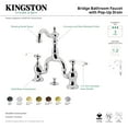 thumbnail image 7 of Kingston Brass KS7970PL English Country, Matte Black Bridge Bathroom Faucet with Matching Brass Pop-up Drain, 7 of 7