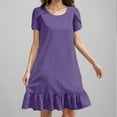thumbnail image 5 of Liquidation d'Été 2025! Robe Grande Taille pour Femmes, Robe d'Été en Solde pour Femmes, Robe Longue en Coton et Lin avec Ourlet à Volants, 5 of 5