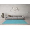 thumbnail image 3 of Ahgly Company Indoor Square Solid Light Blue Modern Area Rugs, 6' Square, 3 of 4