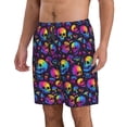 thumbnail image 2 of KLL mushroom rainbow color Skull Men's Casual Summer Beach Shorts Hawaiian Shorts with Pockets-X-Large, 2 of 5