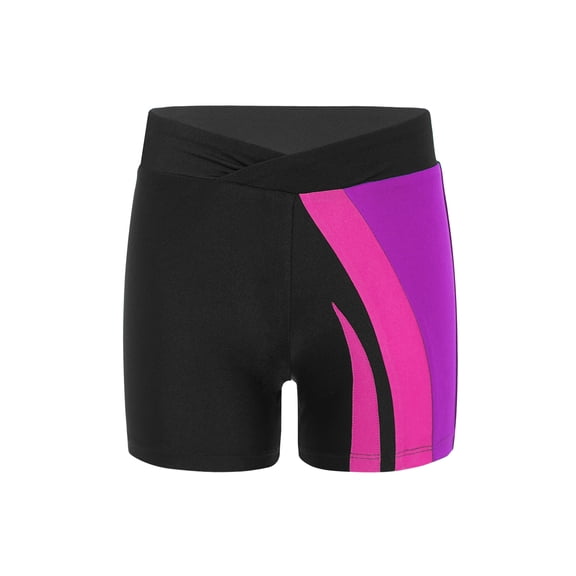 Haitryli Kids Girls Boys Sports Shorts Running Workout Outfits Gymnastics Sports Quick Dry Shorts Purple Hot Pink 6