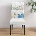 thumbnail image 4 of Dining Chair Covers Set of 8 Retro Eucalyptus Leaves Cotton Daisy Wood Texture Stretch Parsons Chair Slipcovers Removable Washable Chair Cover Protector for Kitchen Dining Room Hotel, 4 of 5