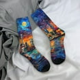 thumbnail image 5 of Haiem Neon Shanghai Cityscape Night Pattern Crew Socks – Soft & Durable Moisture-wicking Socks, Stay-Up Fit for Business, Work, and Casual Wear Size 5-11, 5 of 6