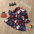 thumbnail image 4 of Gunia Little Girl Dresses Halloween Kids Cartoon Pumpkin Princess Sleeve Flare Skirt Dress For Girls,Multicolor 3-4 Years, 4 of 4