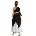 thumbnail image 2 of Aislor Robe de Danse Ballet Liturgique pour Filles, Robe de Danse Lyrique à Blocs de Couleur, Ourlet Haut-Bas, Noir 12, 2 of 7