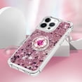 thumbnail image 5 of Funda para iPhone 16 Pro Max con Brillo Líquido Flotante, Purpurina, Parachoques y Anillo Giratorio Soporte, 5 of 5