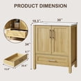 thumbnail image 4 of GloryStar Bathroom Storage Vanity, Single Ceramic Basin with Integral Top, Lower Drawer and Dual Soft-Close Doors, 4 of 7