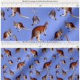 thumbnail image 2 of Soimoi Blue Cotton Voile Fabric Kangaroo & Giraffe Animal Decor Fabric Printed Yard 56 Inch Wide, 2 of 7