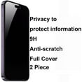 thumbnail image 4 of 2 PCS 360 Degree Privacy Tempered Glass 4 Directions Anti-Spy Screen Protector Film Compatible with 14 Pro Max, 6.7 inch 4 Sides Anti-Peeping 9H Hardness Anti-scratch, 4 of 8