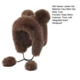 thumbnail image 5 of Toudaret Winter Hat with Scarf Bear Ear Decor Thick Faux Mink Hair Full Protection  Pure Color Headwear Outdoor Activities Cap, 5 of 8
