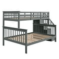 thumbnail image 5 of imerelez Stairway Twin-Over-Full Bunk Bed with Storage and Guard Rail for Bedroom, Gray color, 5 of 9