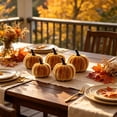 thumbnail image 2 of 5PCS Fall Orange Velvet Pumpkins Decor,Vintage Orange Pumpkins Autumn Decor,Rustic Farmhouse Pumpkins for Mantel Table, Thanksgiving Halloween Autumn Home, 2 of 6