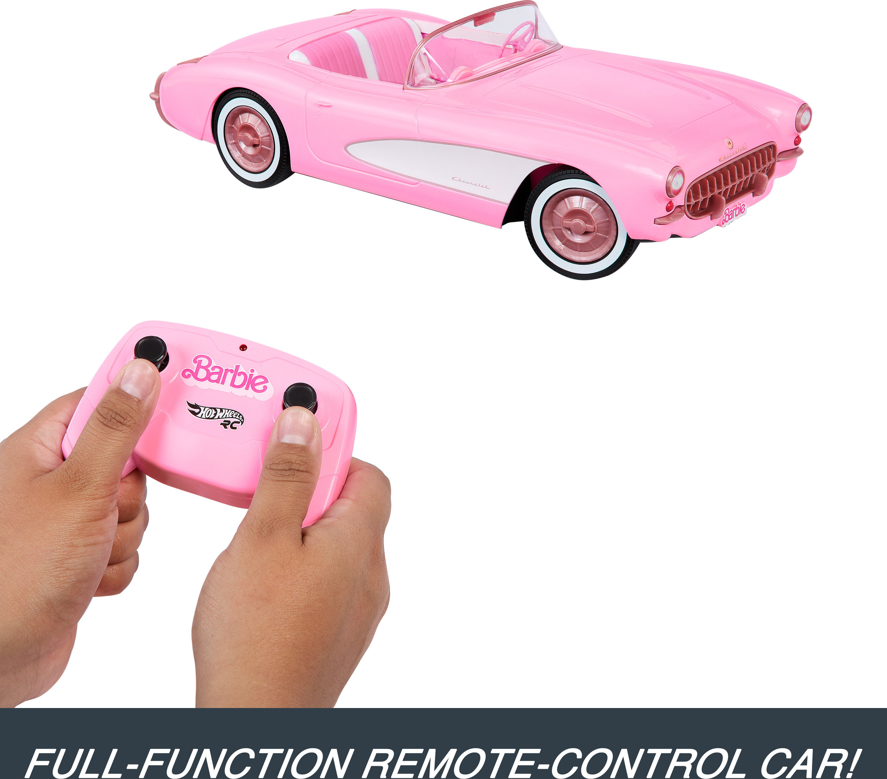 Hot Wheels RC Barbie Corvette, Remote Control Corvette from Barbie The Movie - image 4 of 6