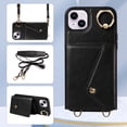 thumbnail image 5 of Crossbody Case for iPhone 14 Plus, Adjustable Shoulder Strap 47" / 1.2m, Finger Ring Holder with 6 Card Slots, 5 of 16