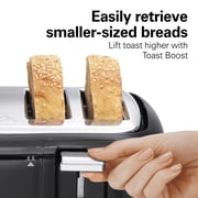 Hamilton Beach 4-Slice Toaster with Extra-Wide Slots, Toast Boost, and Removable Crumb Tray, Black