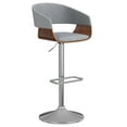 thumbnail image 4 of Simpli Home Lowell Mid Century Modern Adjustable Swivel Bar Stool in Stone Grey Vegan Faux Leather, 4 of 12
