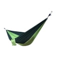 thumbnail image 1 of Hamaca doble portátil de nailon con paracaídas para acampar con 2 piezas Verde oscuro y verde hierba, 1 of 9