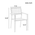 thumbnail image 4 of 7 Piece Extendable Patio Dining Sets, All-Weather Outdoor Dining Sets with 83-inch Expandable Wood Dining Table and 6 Armchairs for Porch, Backyard, Camel, 4 of 9