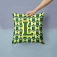 thumbnail image 2 of Carolines Treasures CJ1075-LPW1414 Letter L Football Green & Yellow Fabric Decorative Pillow, 2 of 4