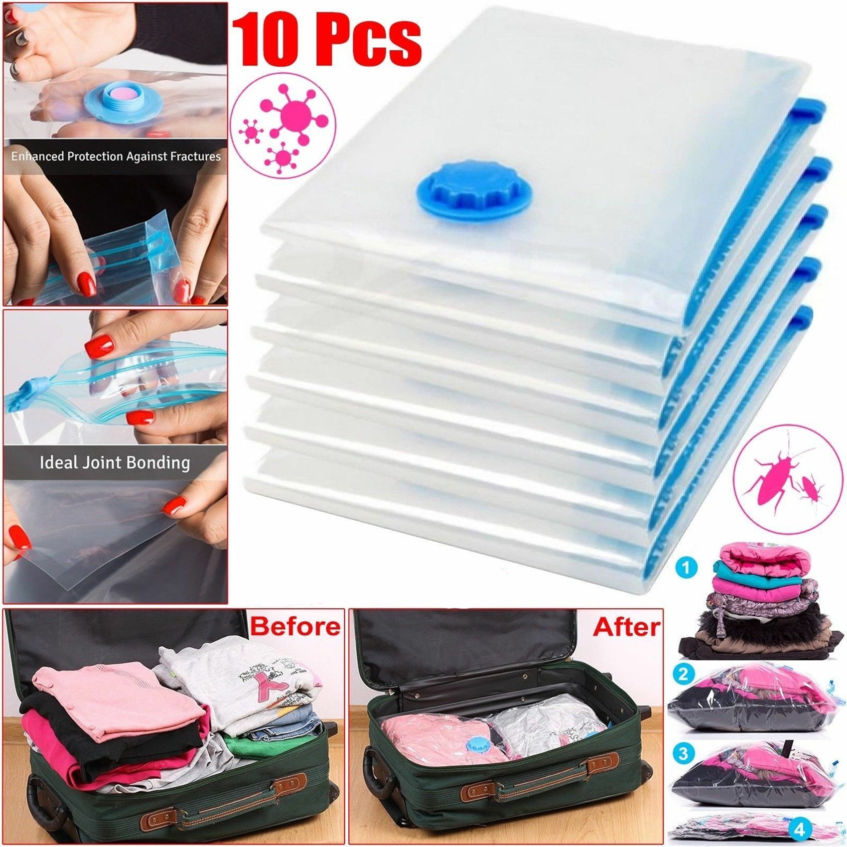 OUNONA 10 Pcs to Store Clothes Space Saver Vacuum Storage Bags Jumbo Quilt