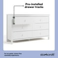 thumbnail image 5 of Storkcraft Alpine 6 Drawer Nursery Double Dresser, White, 5 of 11