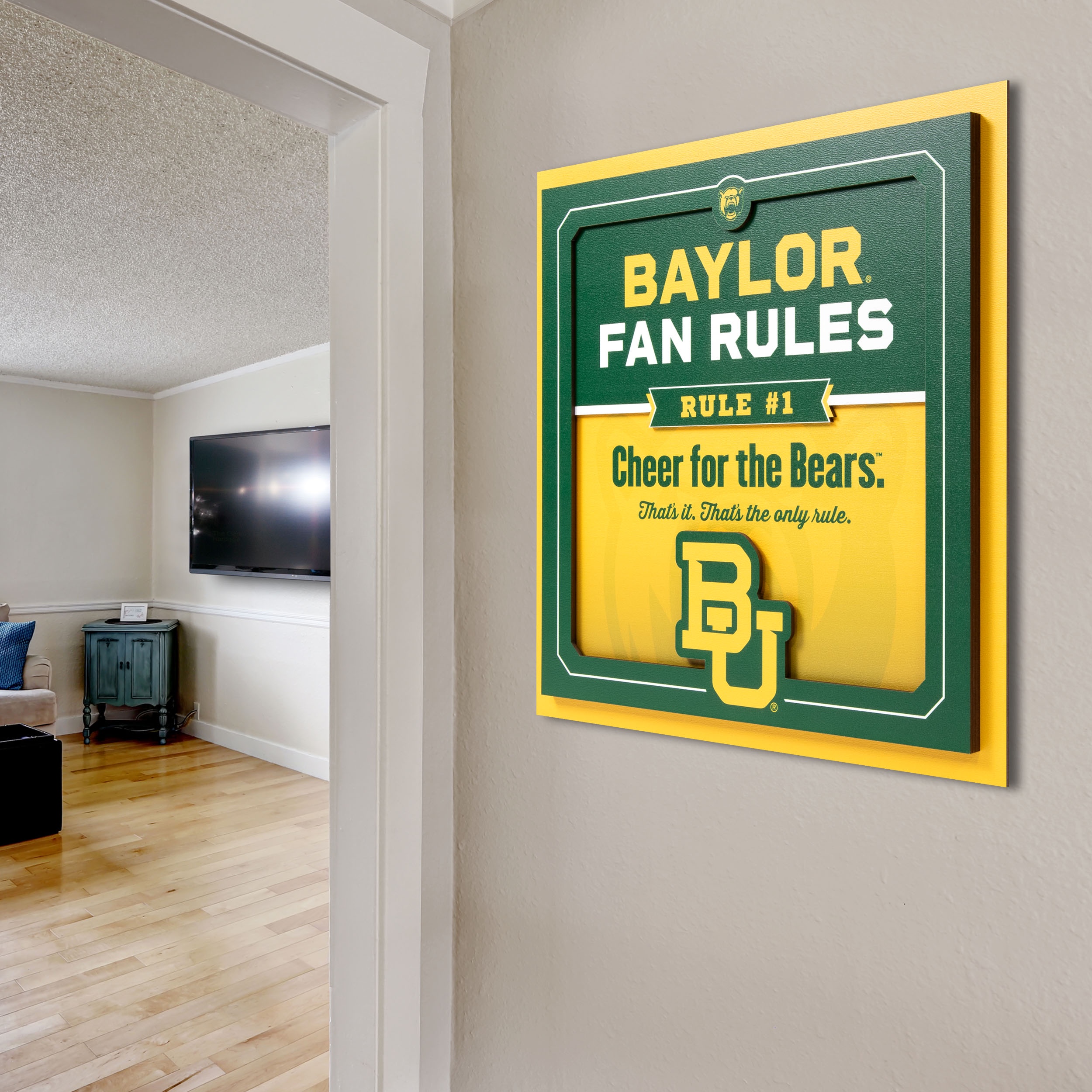 YouTheFan NCAA Baylor Bears Fan Rules 3D Wall Art