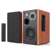 80W Powered Bluetooth Bookshelf Speakers, Record Player Speakers with 4 Inch Woofer, Stereo Speakers with Optical/AUX Connection for Turntable/PC and TV, No Receiver or Amplifier Required