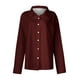 thumbnail image 5 of Camiseta para mujer,Blusa informal de manga larga con botones para mujer, camiseta de poliéster, color liso, corte regular, para uso en casa y en la oficina, sopatenor, 5 of 8