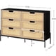 thumbnail image 2 of 6 - cajón rattan cómoda: estilo rural chest con de madera frame para dormitorio, sala de estar, y hallway, 2 of 7
