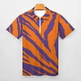 thumbnail image 3 of Purple And Orange Tailgate Swag Claw Marks Men Zipper T-shirt Summer Casual Short Sleeve T-shirt Top, 3 of 7